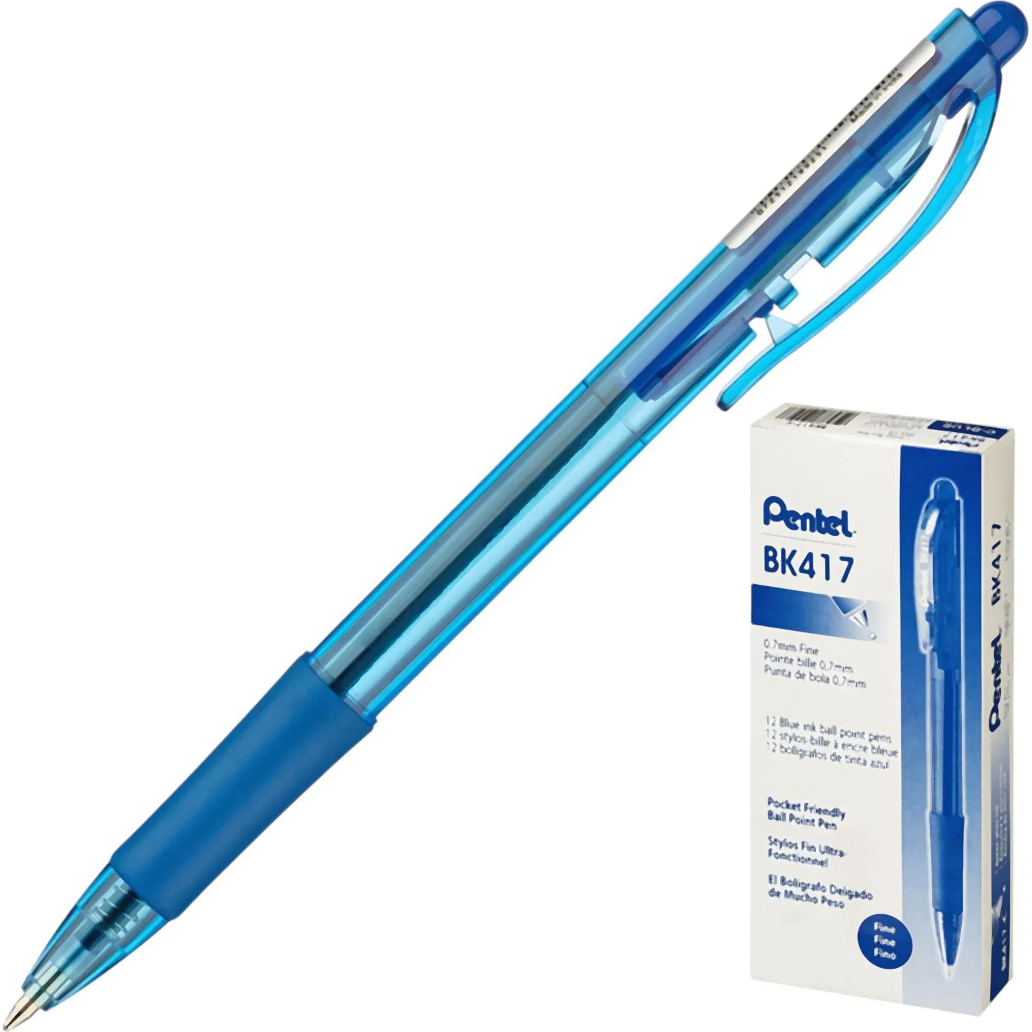Автоматическая ручка Pentel BK417-C 0,27 мм масляные чернила, прозрачный корпус - Image 2