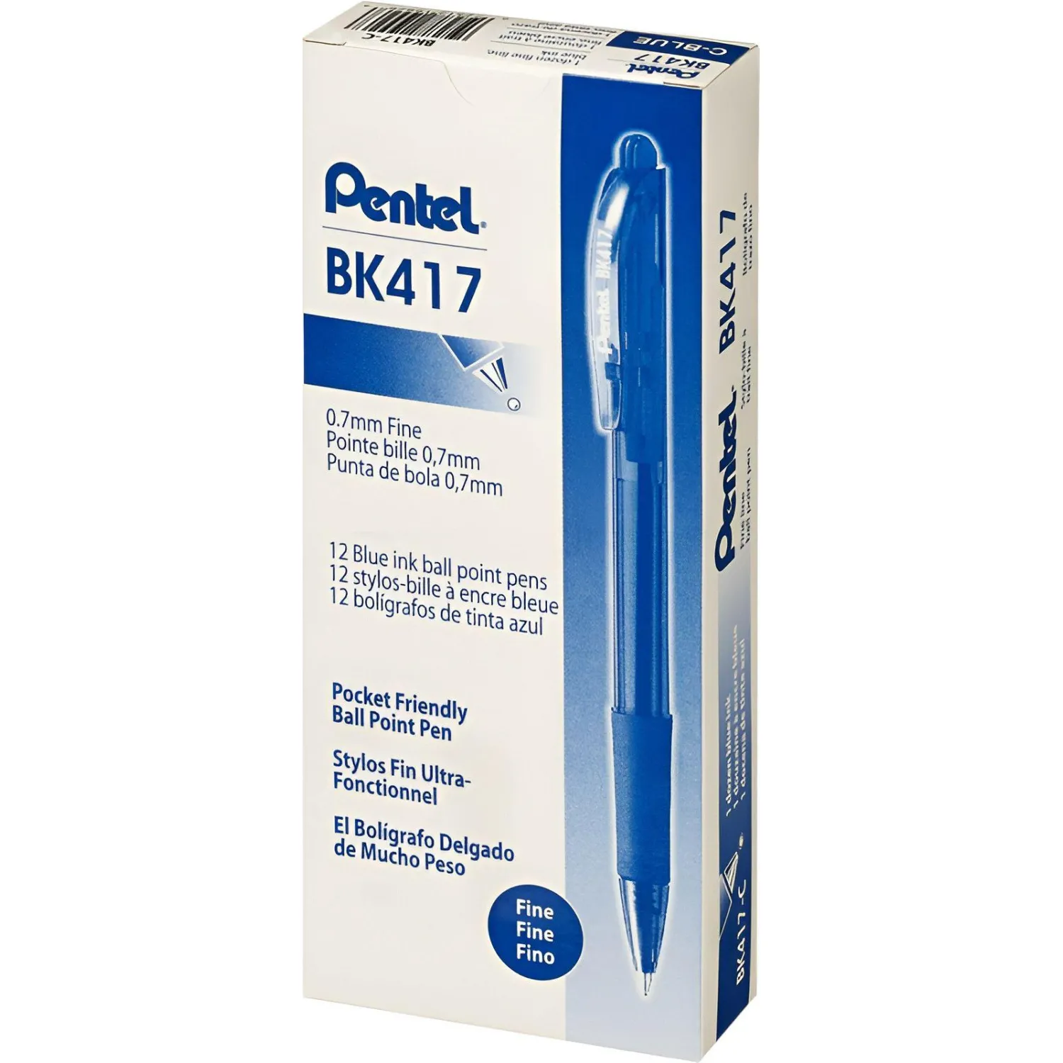 Автоматическая ручка Pentel BK417-C 0,27 мм масляные чернила, прозрачный корпус - Image 3