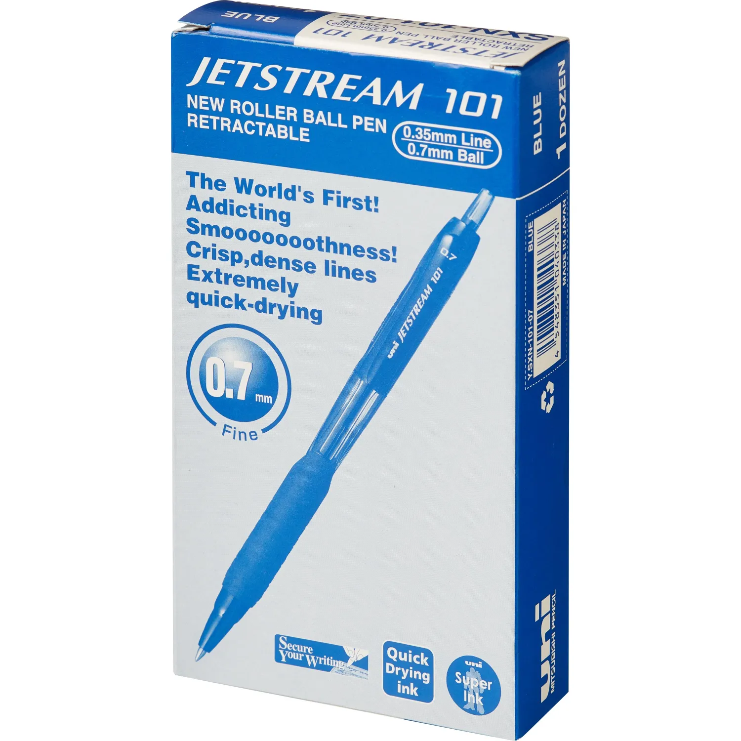 Ручка шариковая Jetstream SXN-101-07 синяя 0,3мм узел карбида вольфрама - Image 5