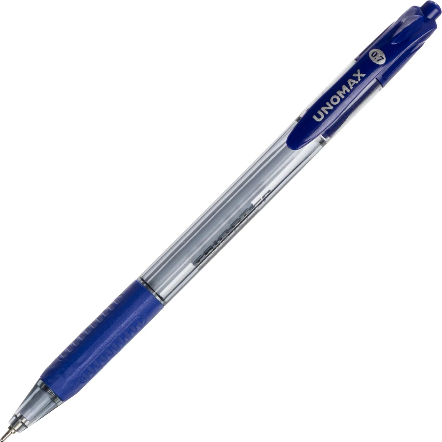 Ручка автоматическая Unomax Glide Trio RT GP Steel синяя 0.7/0.5мм Visco Fluid Ink Santoprin - Image 2