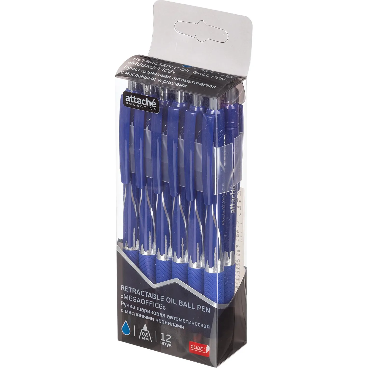 Ручка автоматическая Attache Selection Megaoffice синяя 0.7/0.5 мм Visco Fluid Ink (манжета Santoprin) - Image 3