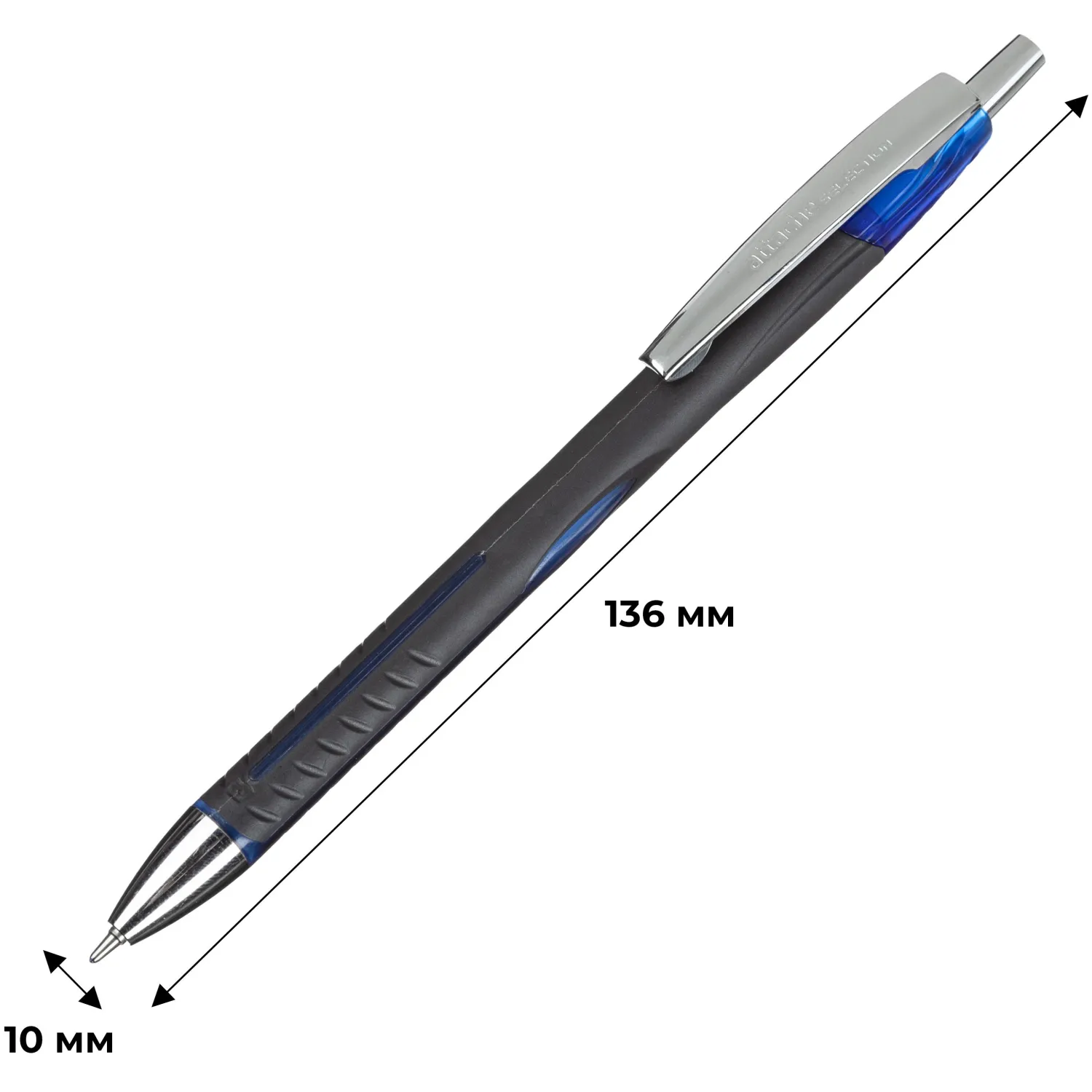 Ручка автоматическая Attache Selection Glide Aerogrip синяя, 0.7/0.5 мм, Visco Fluid Ink, аэрогрип для левшей, сменный стержень - Image 4