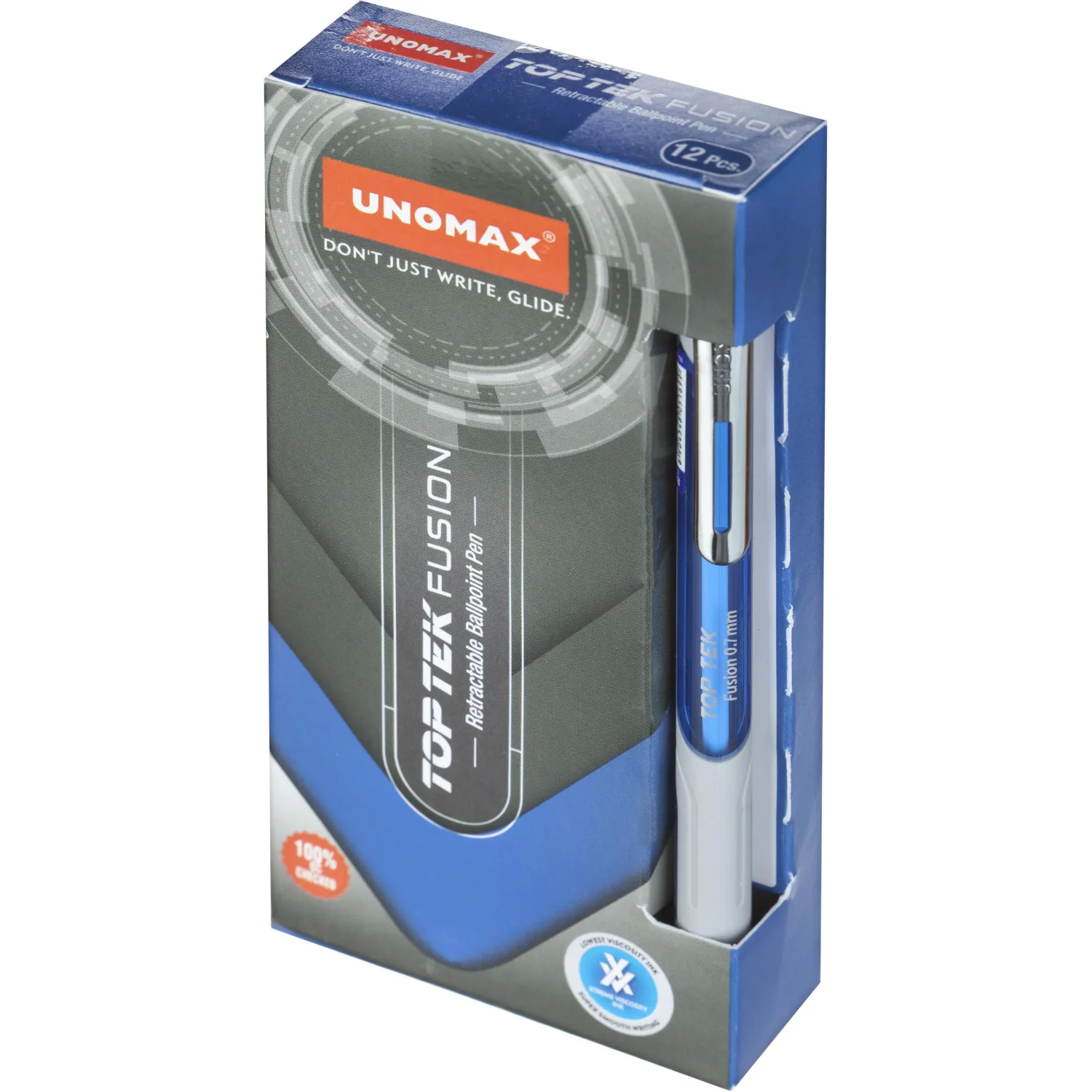 Шариковая ручка Unomax Top Tek Fusion (автоматическая, прорезиненный корпус, линия 0,5 мм) - Image 6