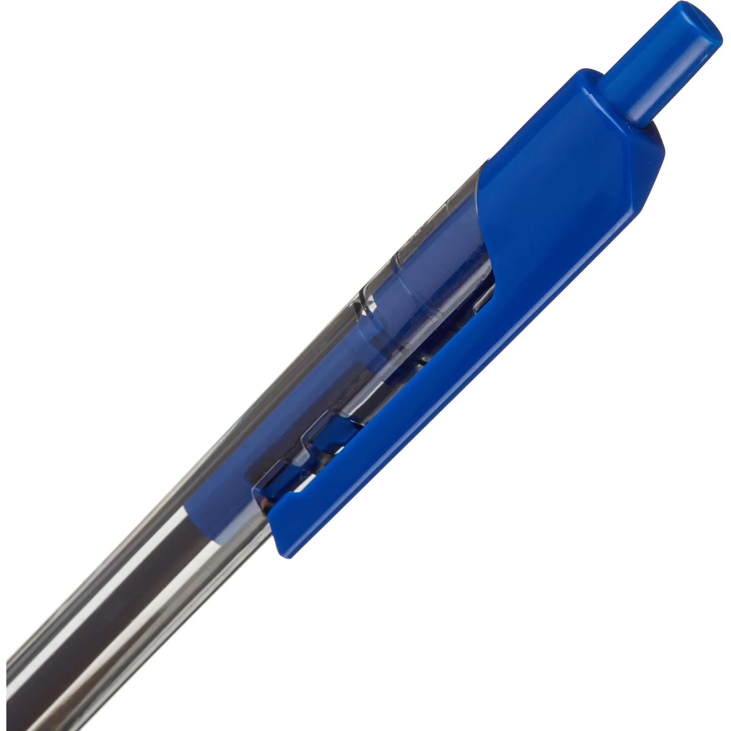 Шариковая ручка автоматическая Deli Arrow с прозрачным корпусом и рифленой зоной - Image 3