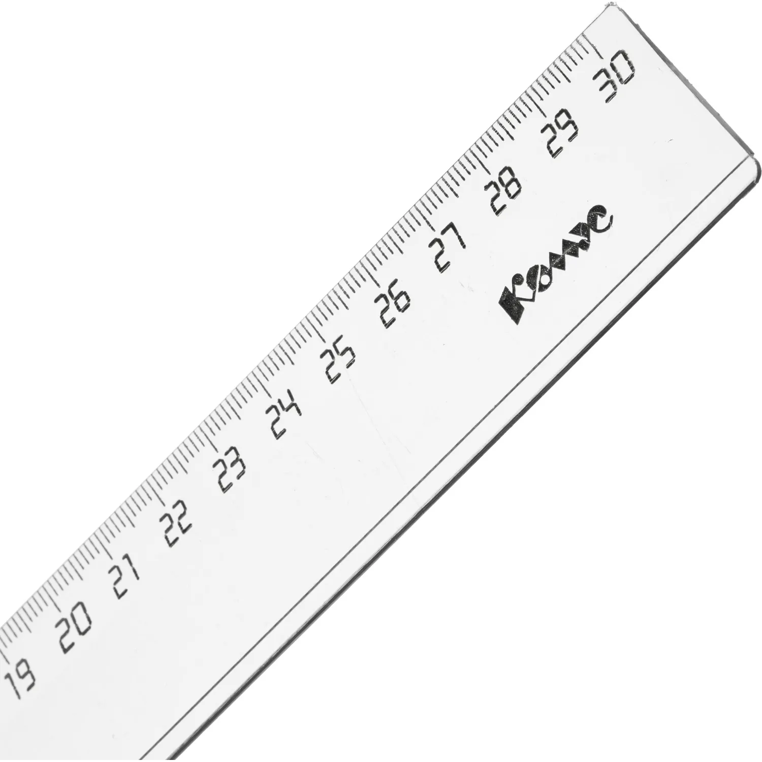 Линейка Комус 30 см пластиковая прозрачная (2 штуки в упаковке) - Image 2