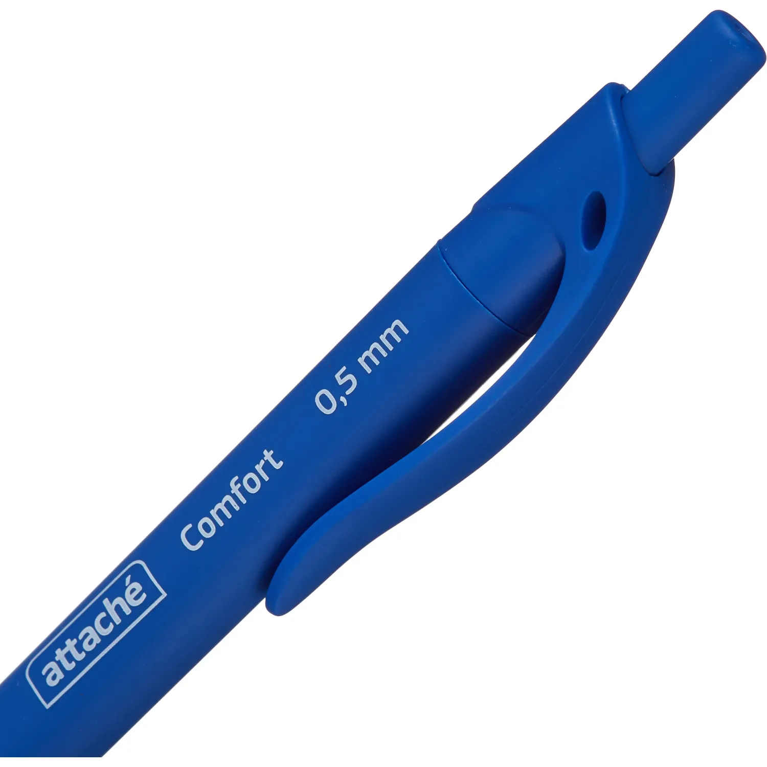 Шариковая ручка Attache Comfort soft touch, синяя, удобная форма - Image 3