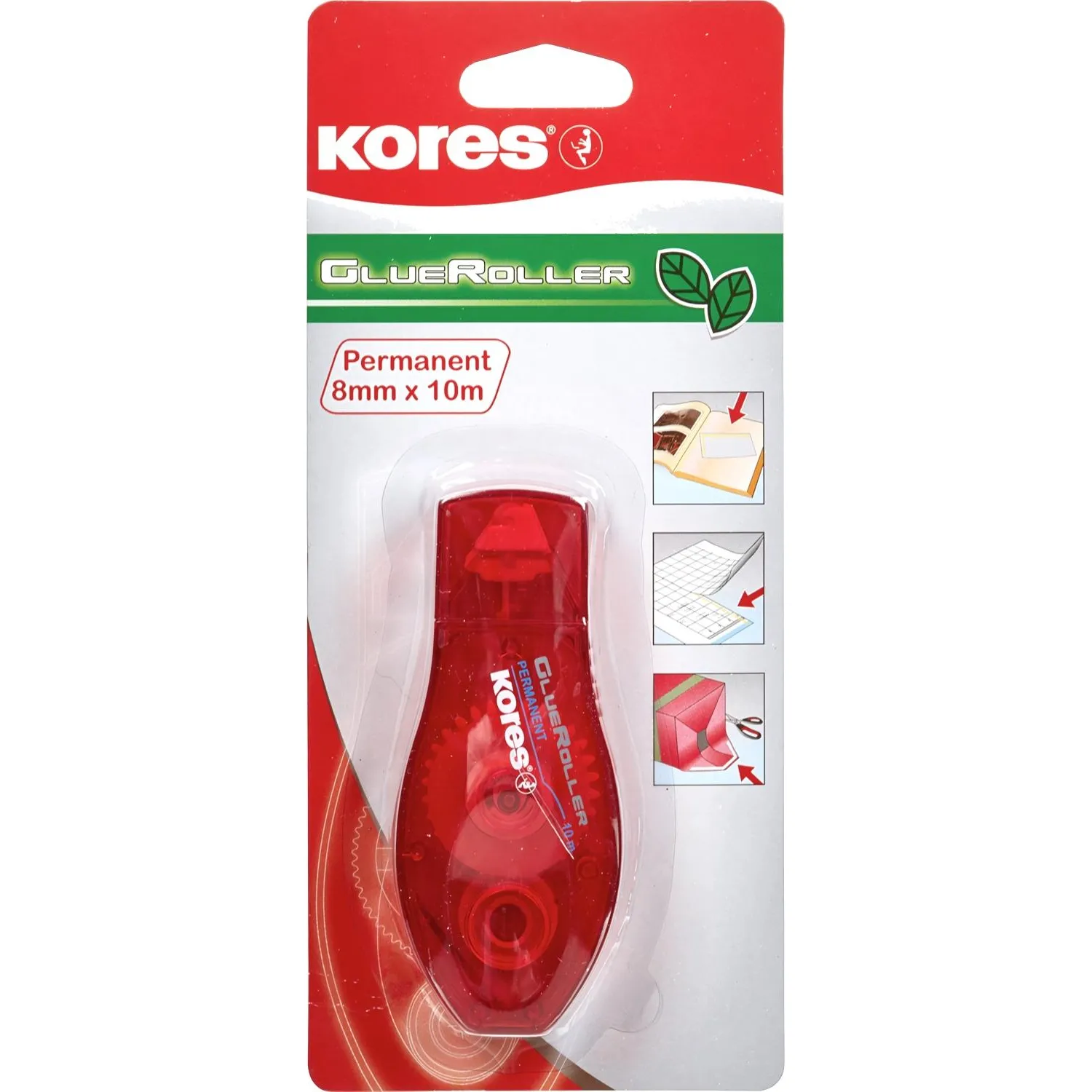 Ленточный клей Kores 10 м, компактный корпус, двусторонняя лента 8 мм - Image 3