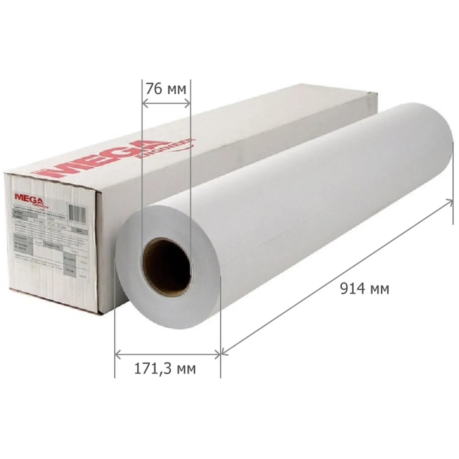 Бумага широкоформатная Комус ProMega engineer 914×175м рулон А0+ 80г/м² - Image 6